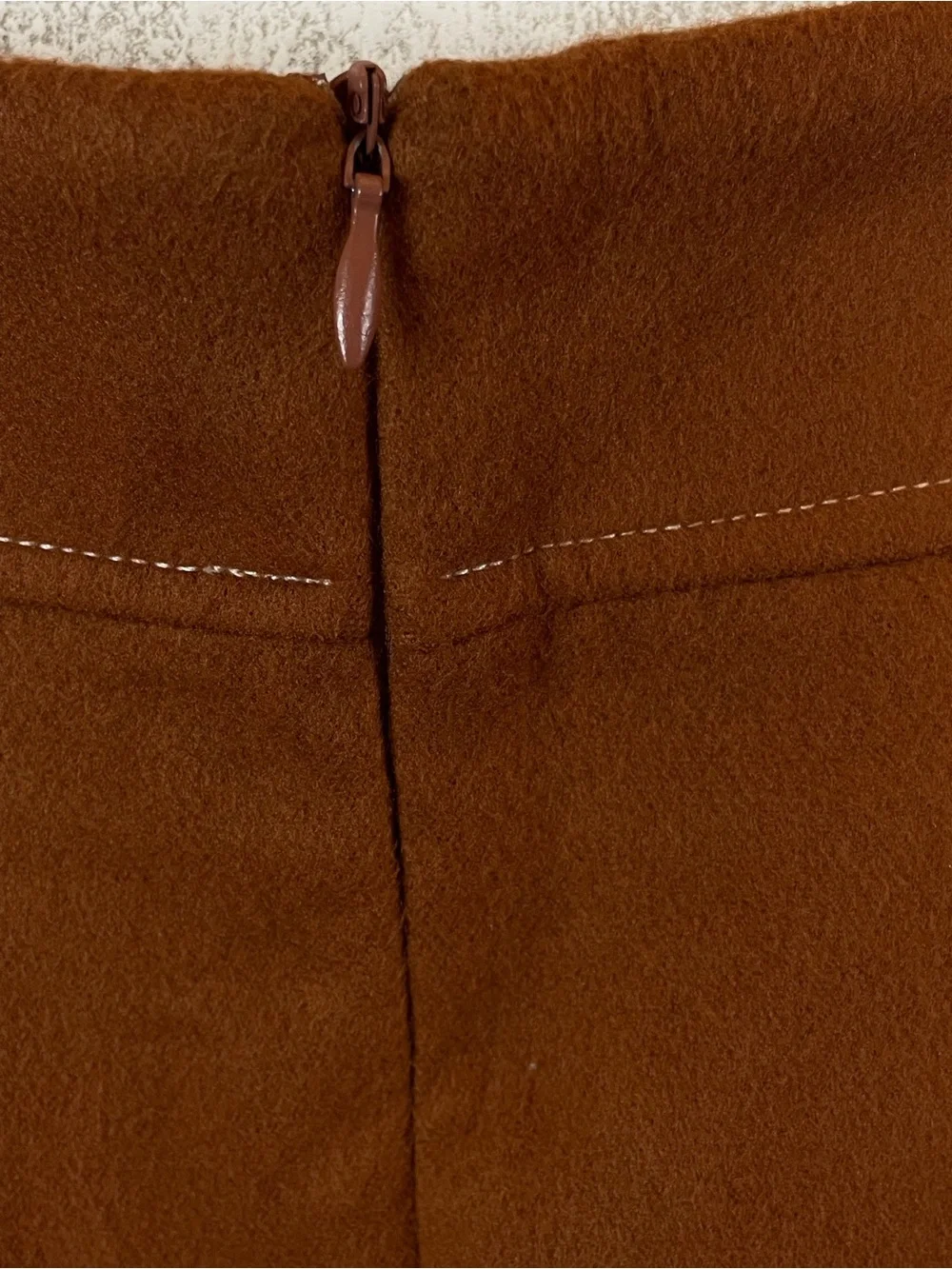 Boohoo Rust Brown Cargo Pocket Midi Pencil Skirt Size 6